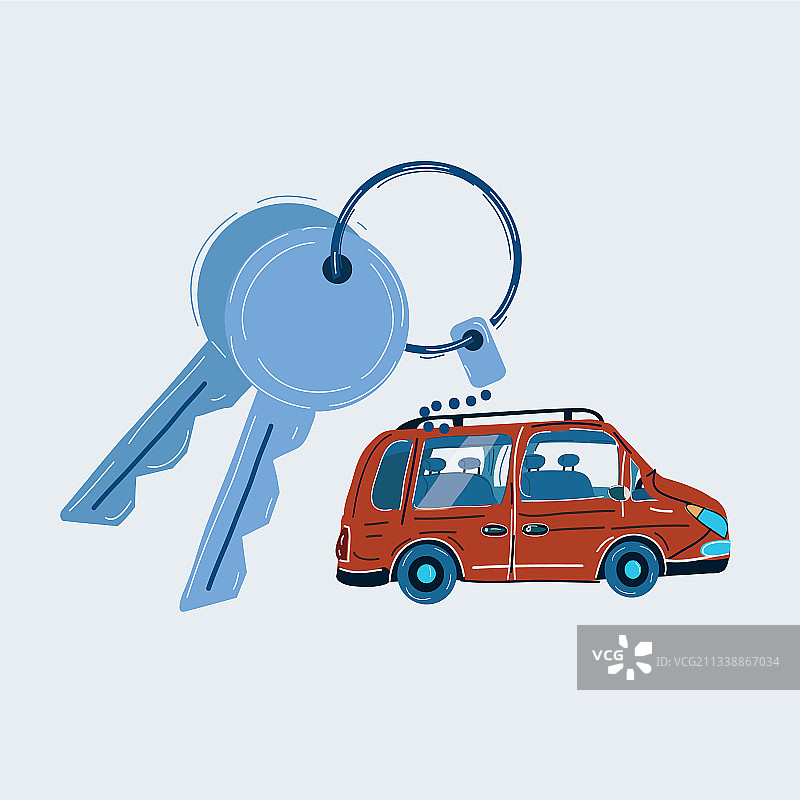 白色背景上的汽车钥匙圈图片素材