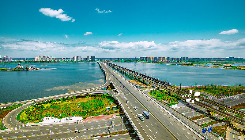 双桥跨越沂河图片素材