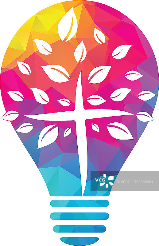 教堂灯泡形状概念Logo设计图片素材