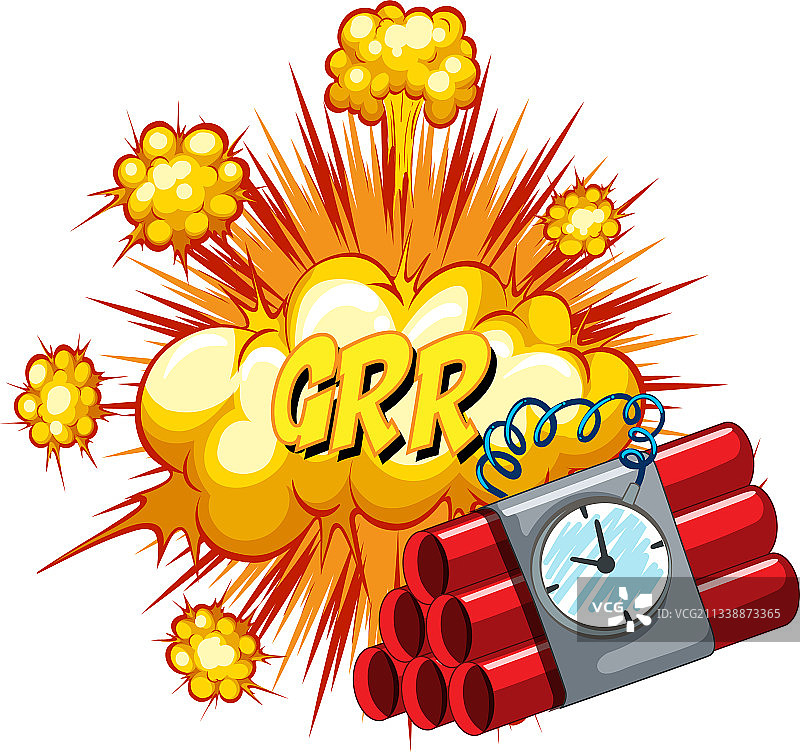 带有grr文字的漫画对话气泡图片素材