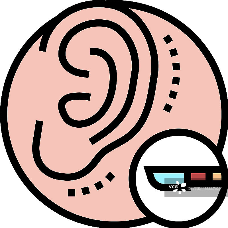 耳部手术彩色图标图片素材