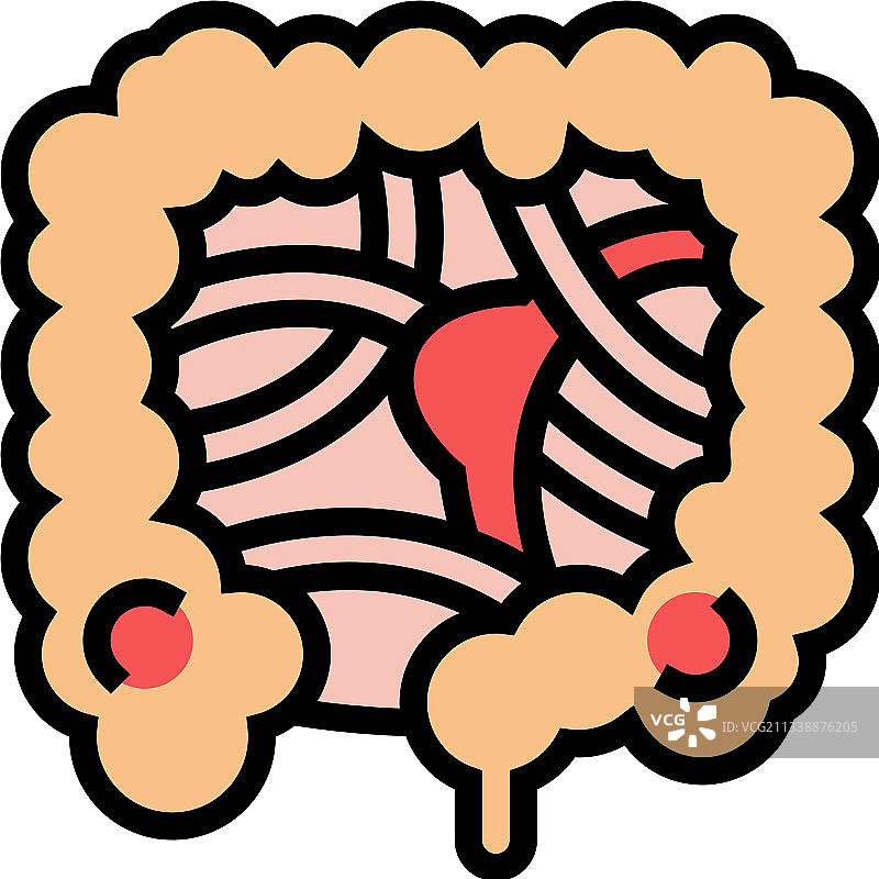 肠梗阻疾病彩色图标图片素材