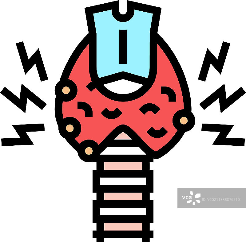 甲状腺疾病彩色图标图片素材