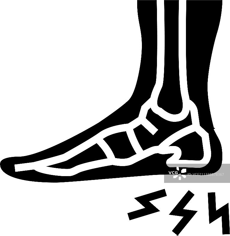 跟骨骨刺疾病线条图标图片素材