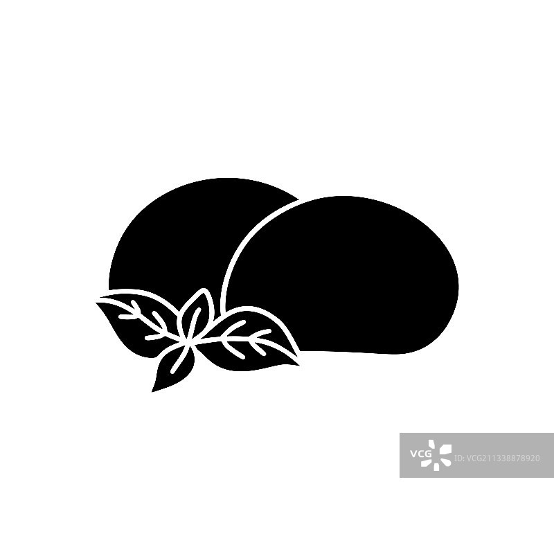 马苏里拉奶酪轮廓手绘图标图片素材