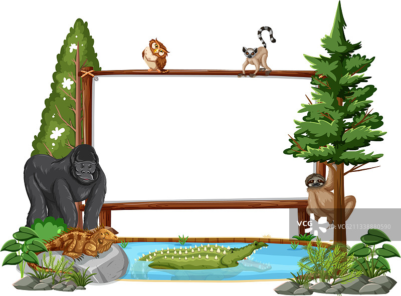 野生动物和热带雨林banner图片素材