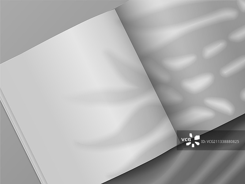 带有植物的逼真打开的书本宣传册样机图片素材