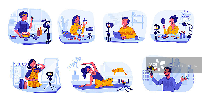 制作内容的博主和视频博主图片素材