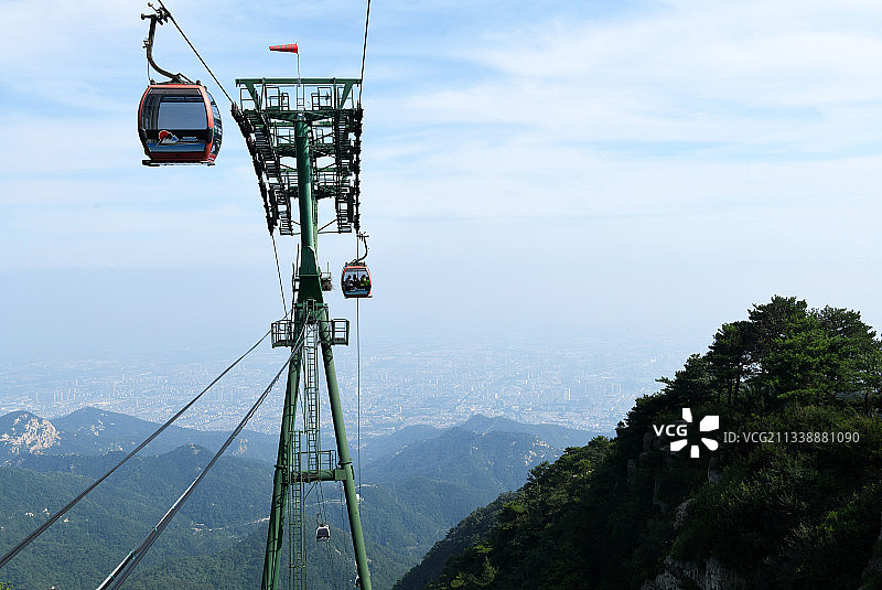 泰山中天门索道图片素材