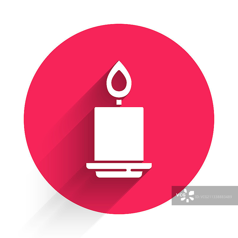 孤立的白色燃烧蜡烛图标图片素材