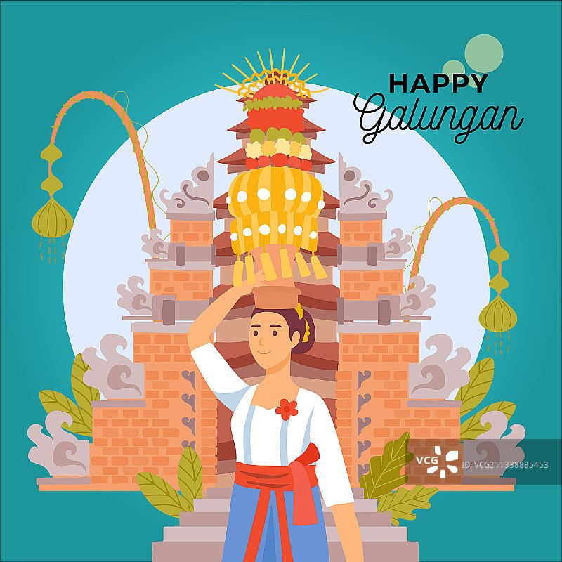 愉快的Galungan节图片素材