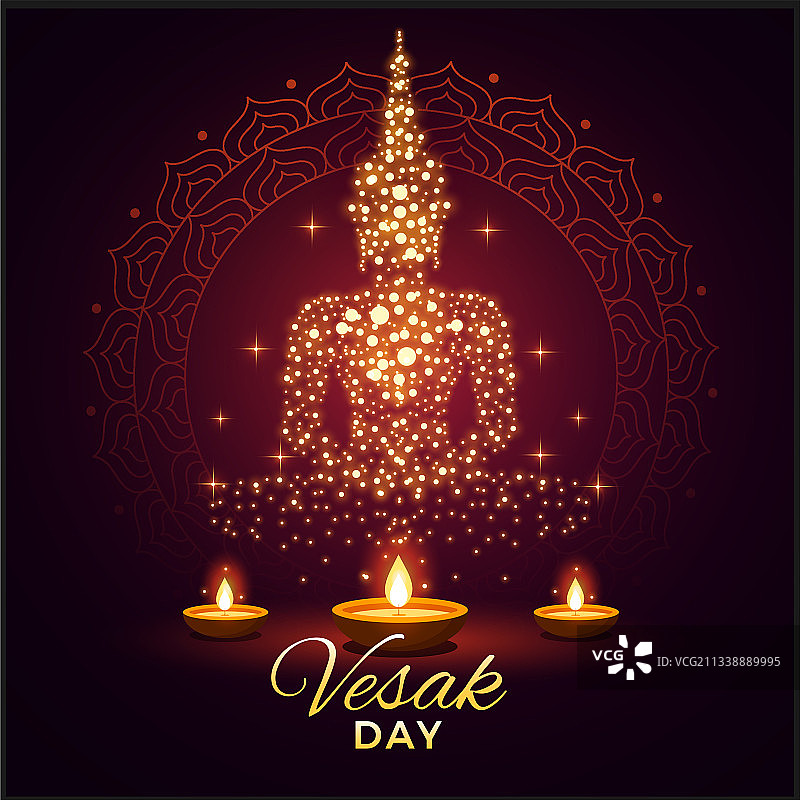 卫塞节佛陀插画图片素材