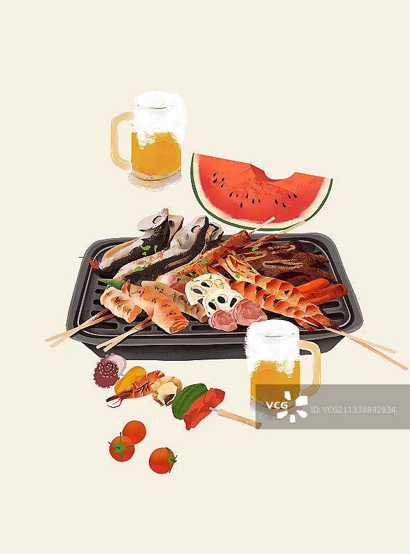 美食烧烤竖版图片素材