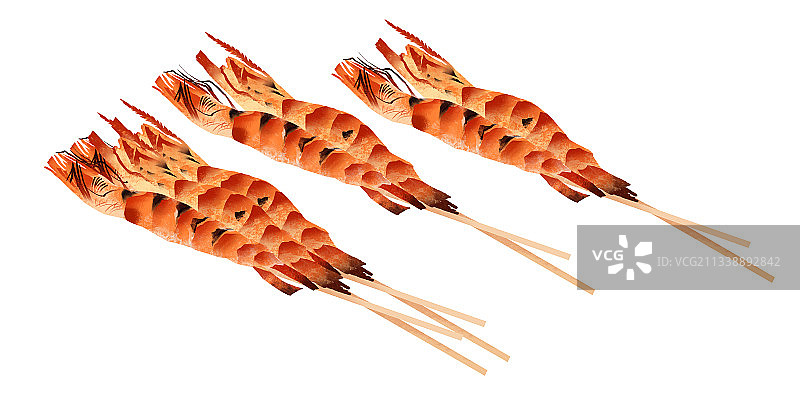 美食烧烤素材-烤虾图片素材