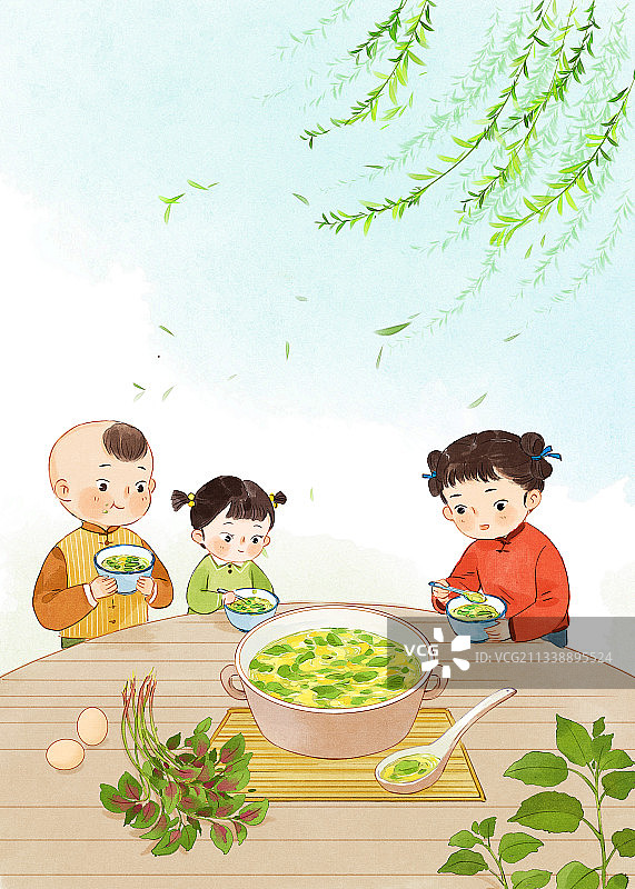 二十四节气插画-春分图片素材