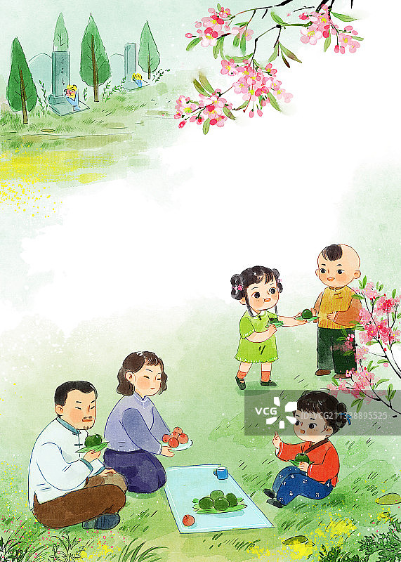 二十四节气插画-清明图片素材