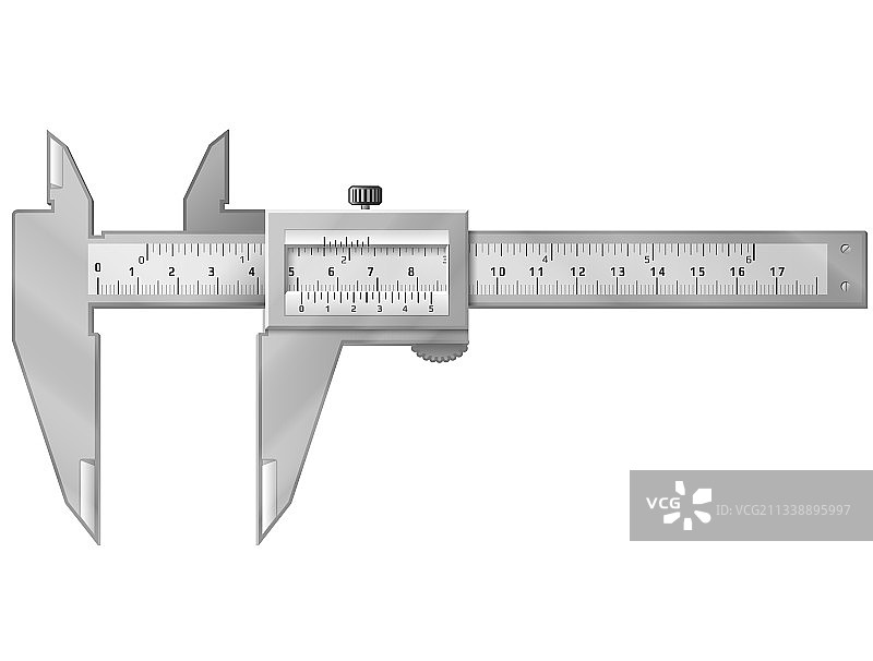 白色背景上的游标卡尺图片素材