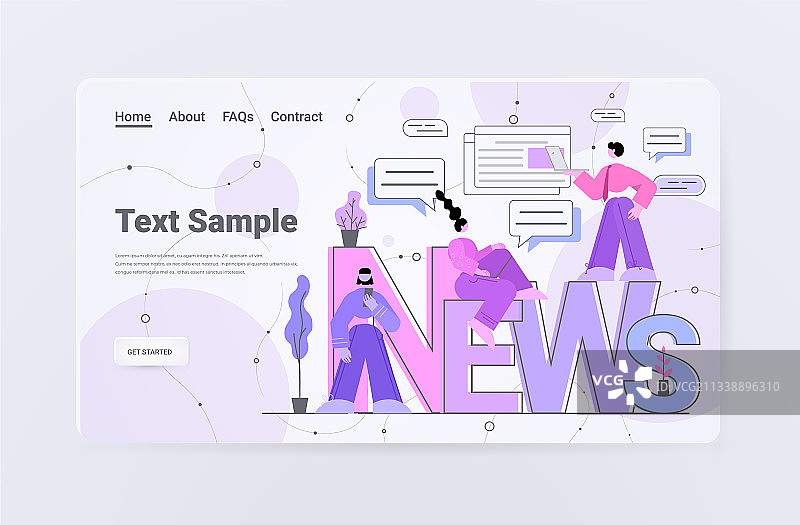 人们在数码设备上阅读每日新闻图片素材