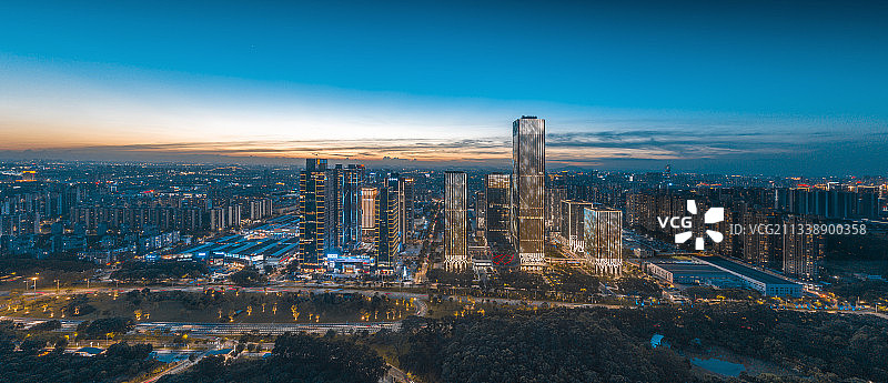 东莞南城商务中心晩霞图片素材