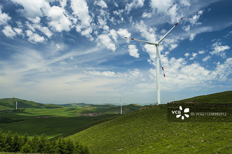 草原风车图片素材