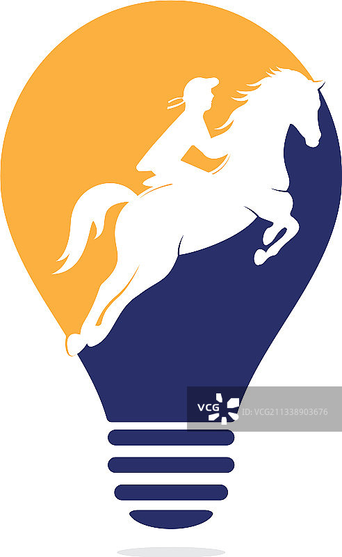 骑马灯泡形状概念logo图片素材