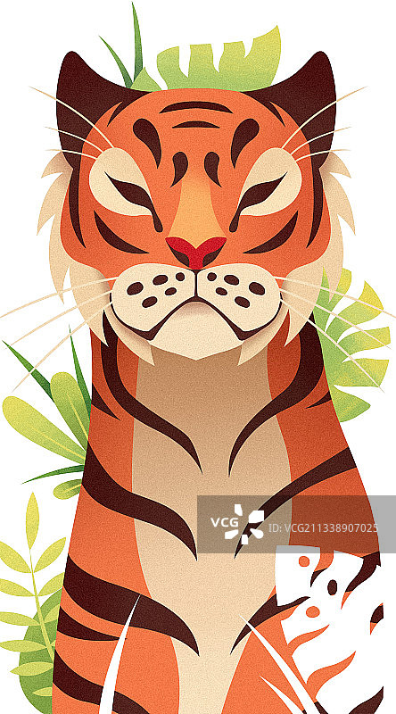 扁平风霸气虎年老虎图片素材