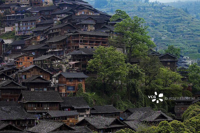 苗寨春日风光图片素材