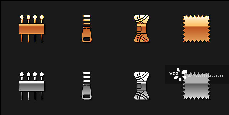 缝纫针套装，含拉链、纱线和皮革图片素材