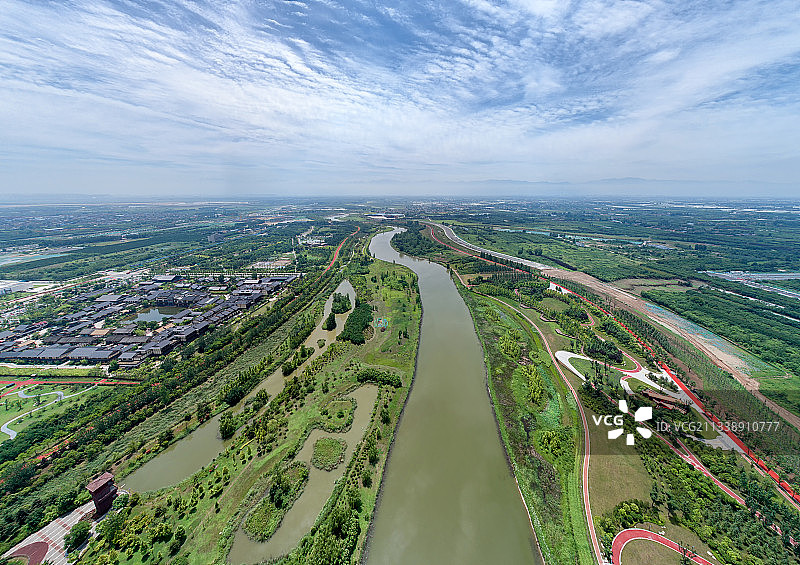 西安沣河生态区图片素材