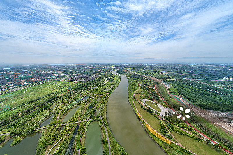 西安沣河生态区图片素材