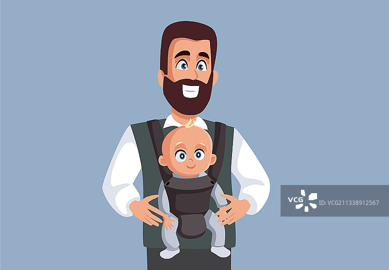 父亲抱着婴儿提篮图片素材