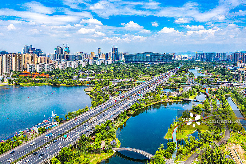 成都锦城湖公园图片素材