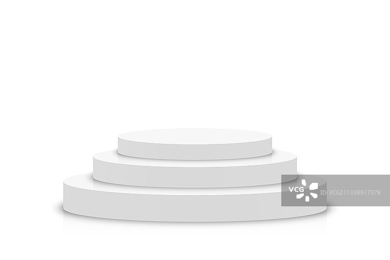白色3D圆形领奖台模型图片素材