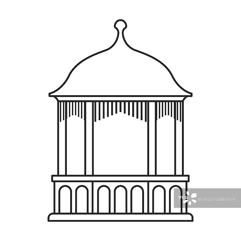 凉亭木质轮廓图标图片素材