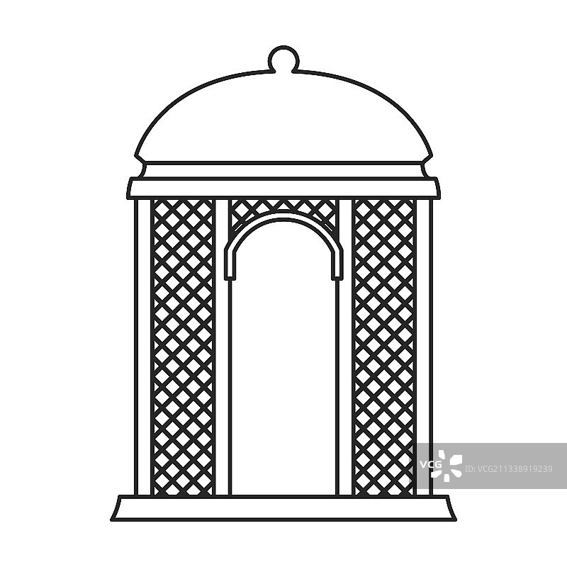 凉亭木质轮廓图标图片素材