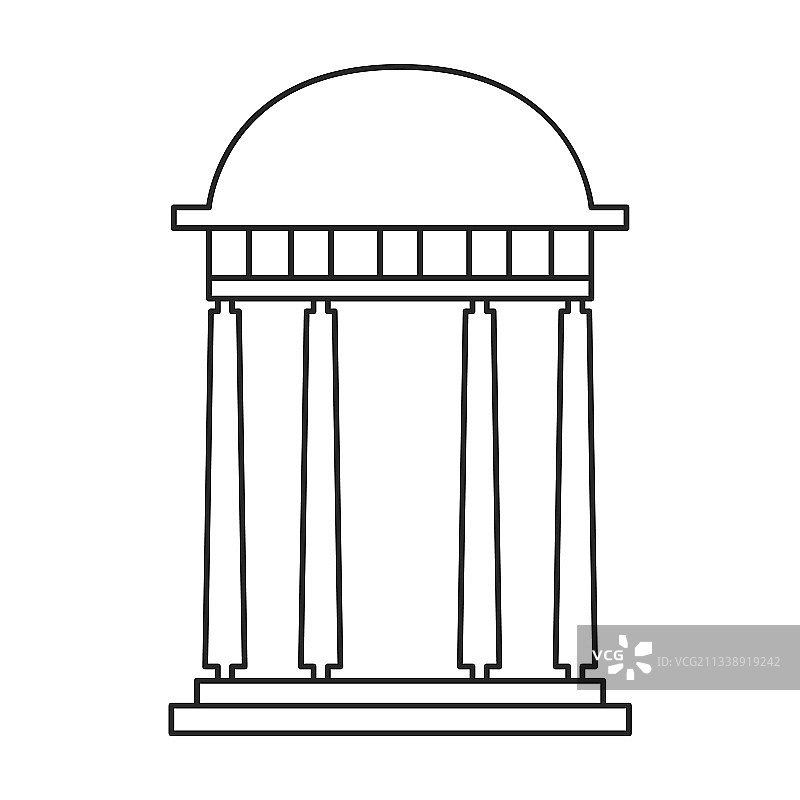 凉亭木质轮廓图标图片素材