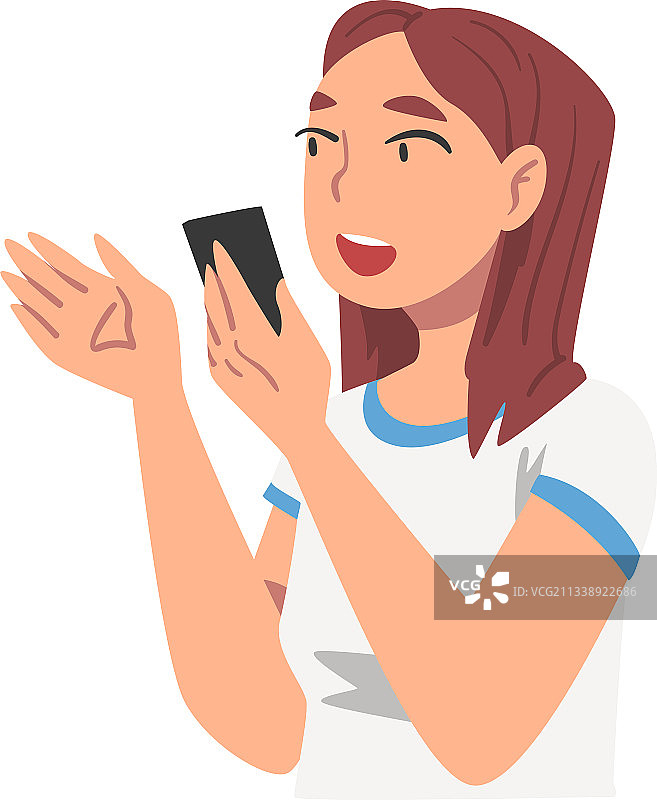 女孩打电话沟通图片素材