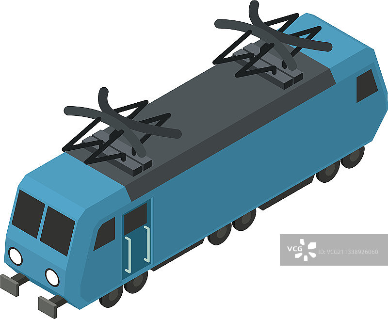 城市电力火车图标2.5D风格图片素材