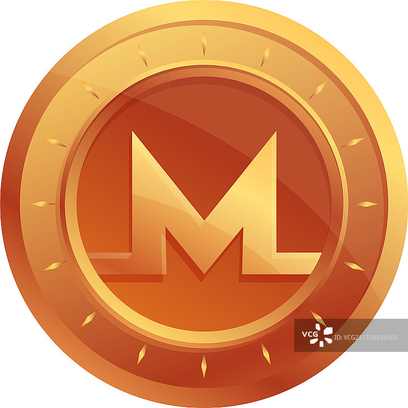 门罗币加密货币卡通图标图片素材