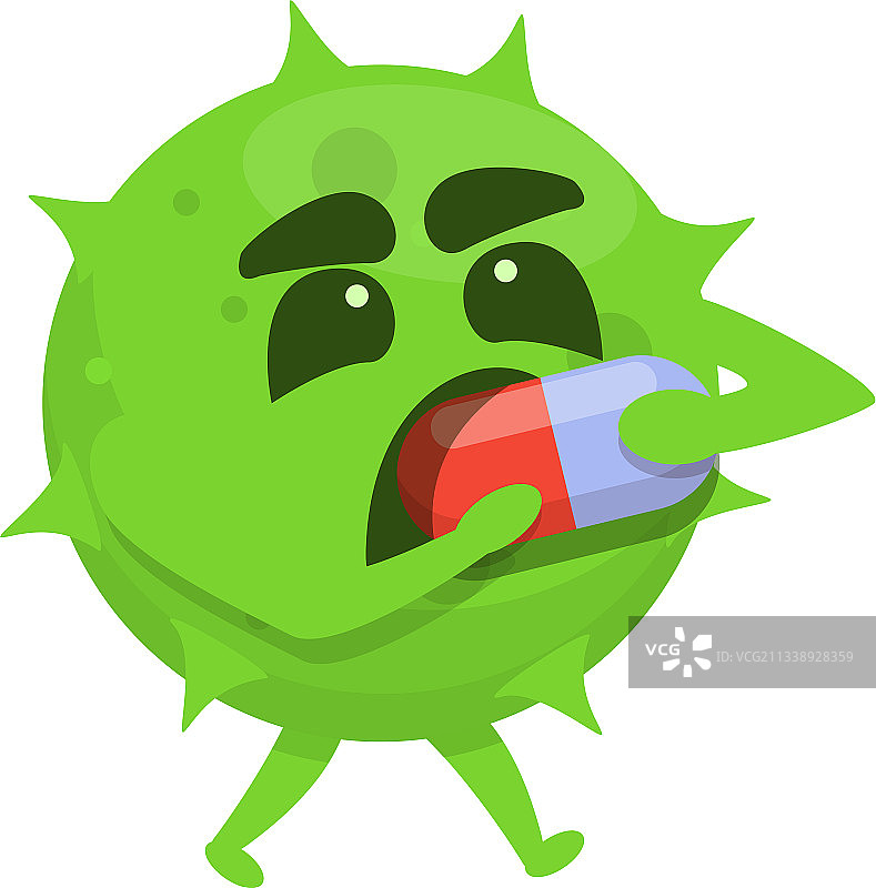 抗生素耐药性药丸图标卡通风格图片素材