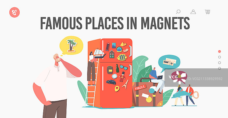 人物收集旅行纪念磁铁图片素材