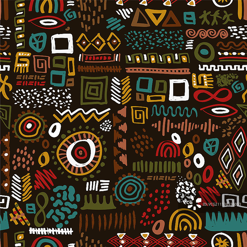 非洲艺术民族无缝图案部落印花图片素材