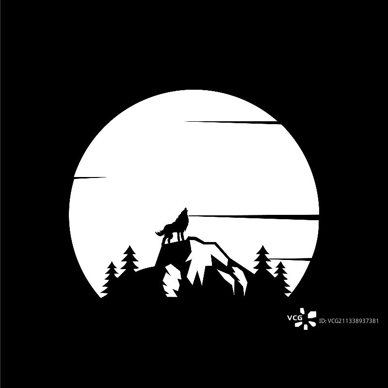 狼标志设计模板：站立的狼图片素材