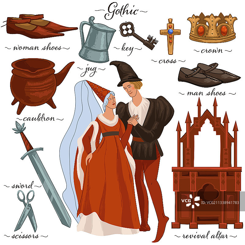 哥特式中世纪服装传统与文化图片素材