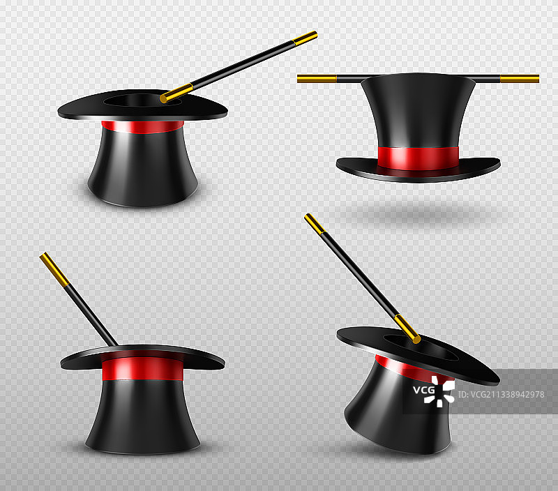 马戏团表演中的魔术帽和魔术棒图片素材