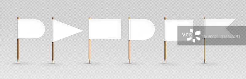 牙签旗帜白色banner不同形状图片素材