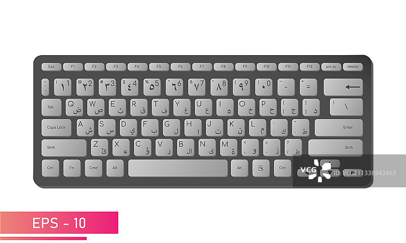 黑色和灰色阿拉伯语英语键盘图片素材