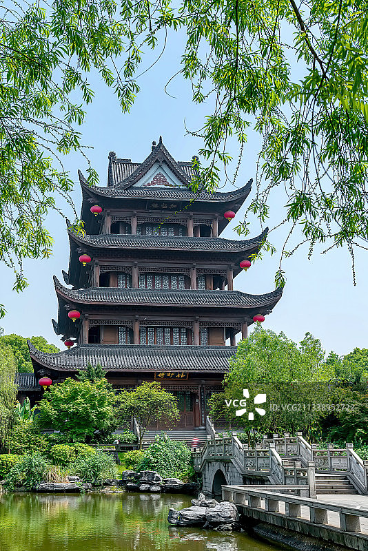 湖南长沙岳麓山风景名胜区橘子洲景区风光－拱极楼图片素材