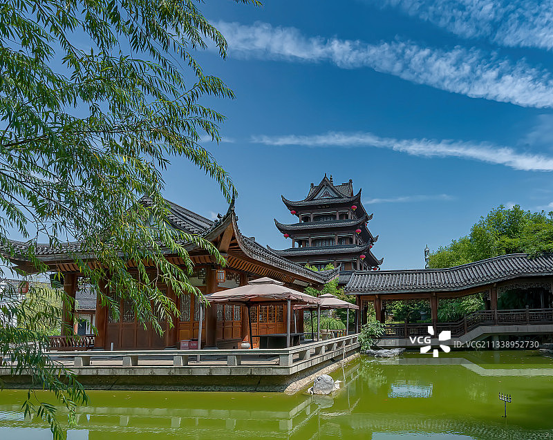 湖南长沙岳麓山风景名胜区橘子洲景区风光－拱极楼图片素材