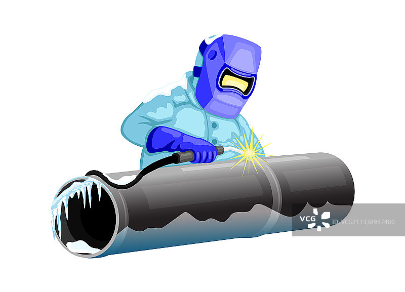 焊接工人焊接管道图片素材